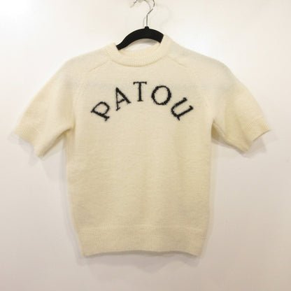 Alpaca Blend Jacquard Top Knit 23A-KN149-8065 White Size: S