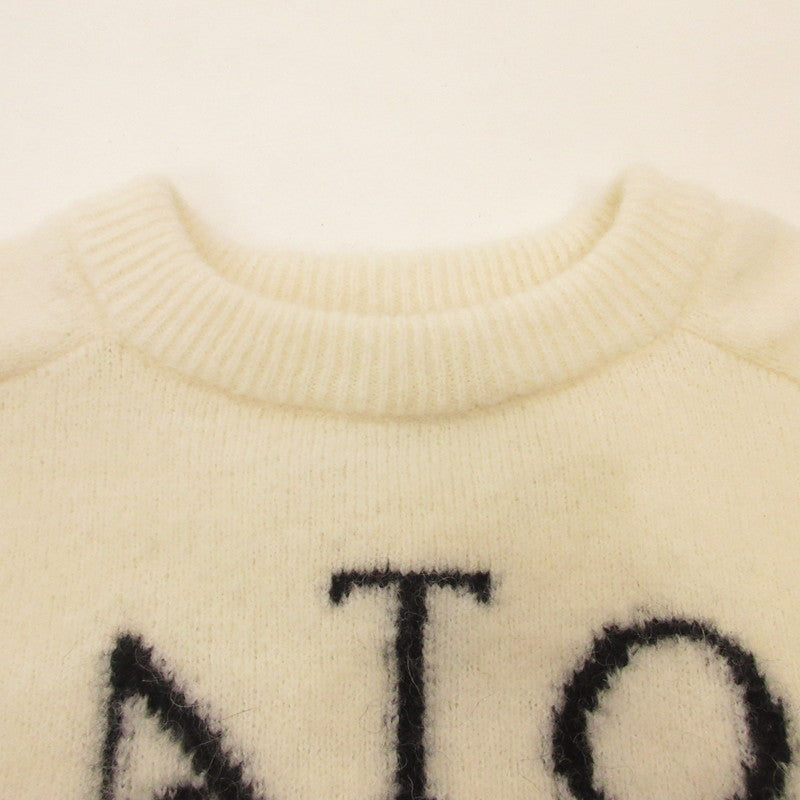 Alpaca Blend Jacquard Top Knit 23A-KN149-8065 White Size: S
