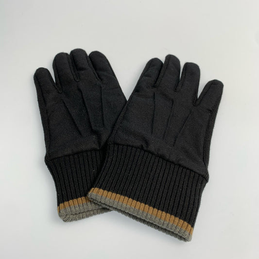 Paul Smith | ポール・スミス バイカラーラインリブ レザーグローブ 手袋 220758 ブラック