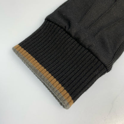 Paul Smith | ポール・スミス バイカラーラインリブ レザーグローブ 手袋 220758 ブラック