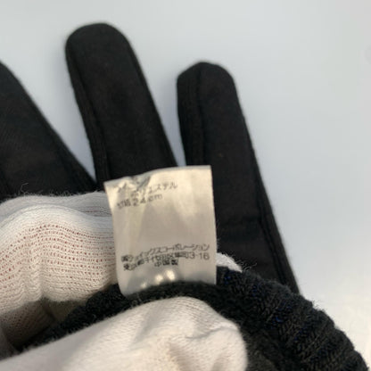Paul Smith | ポール・スミス バイカラーラインリブ レザーグローブ 手袋 220758 ブラック