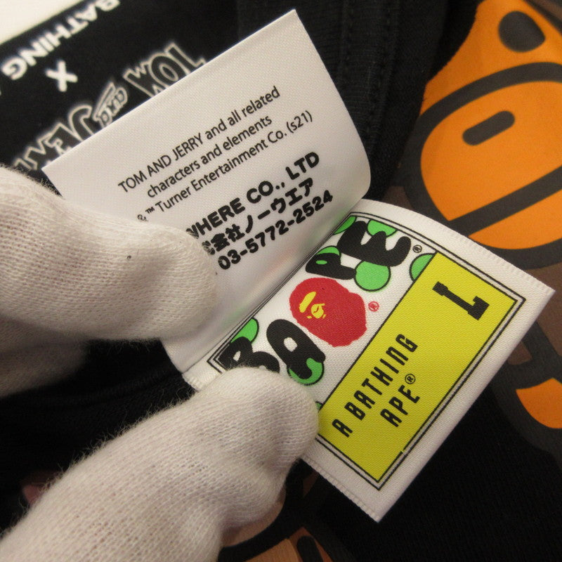 A BATHING APE | アベイシングエイプ TOM AND JERRY BABY MILO TEE 2 半袖Ｔシャツ 2H23110926 ×トムとジェリー ブラック サイズ：L