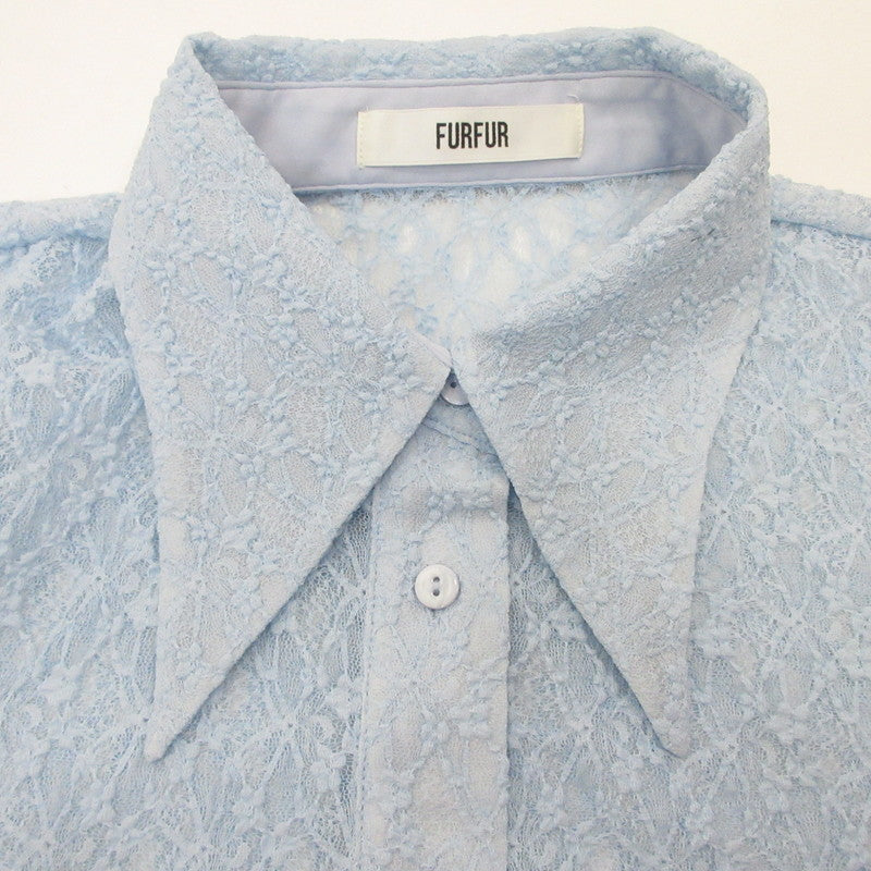 furfur | ファーファー ファーファーウエストロゴレースシャツ 長袖シャツ RWCT242009 ｻｲｽﾞ:ONE ライトブルー