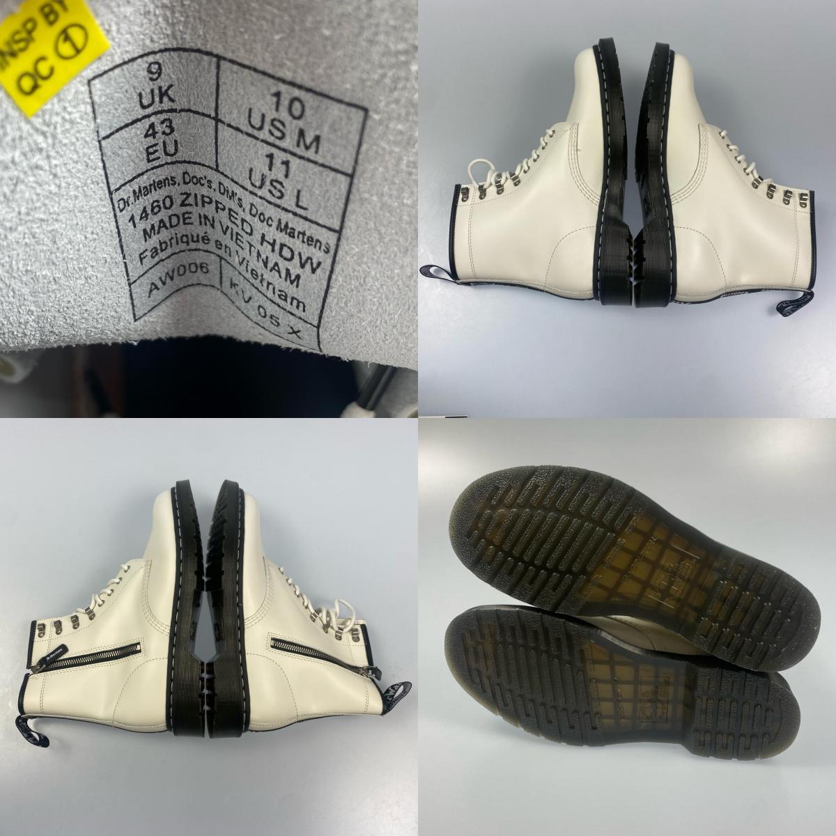 Dr.Martens | ドクターマーチン 1460 ZIPPED HDW ブーツ 27738100 UK9 ホワイト【姫路東店】
