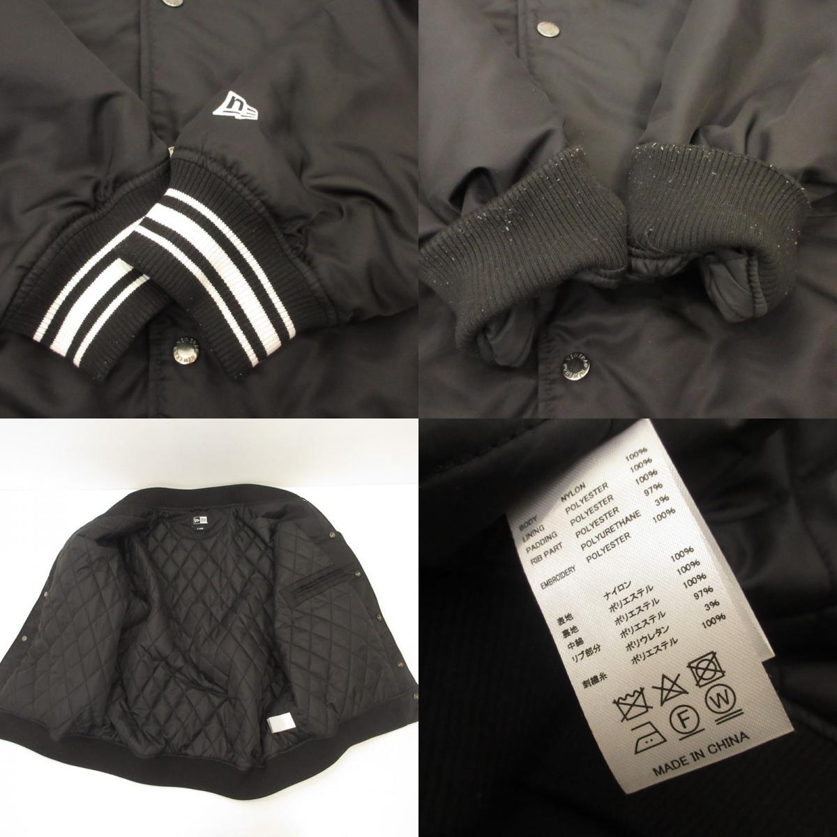 NEW ERA | ニューエラ Nylon Varsity Jacket Classic Logo 1920 スタジャン ブラック サイズ：XL