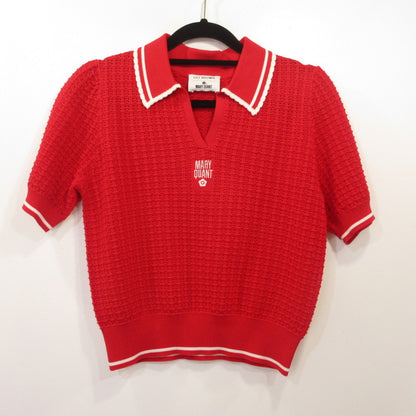 Lily Brown | リリーブラウン シアーポロニットトップス ポロシャツ LWNT254013 ×MARY QUANT レッド サイズ：1