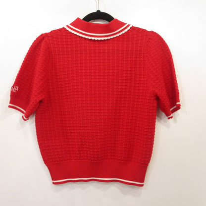 Lily Brown | リリーブラウン シアーポロニットトップス ポロシャツ LWNT254013 ×MARY QUANT レッド サイズ：1