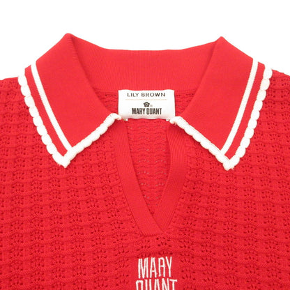 Lily Brown | リリーブラウン シアーポロニットトップス ポロシャツ LWNT254013 ×MARY QUANT レッド サイズ：1