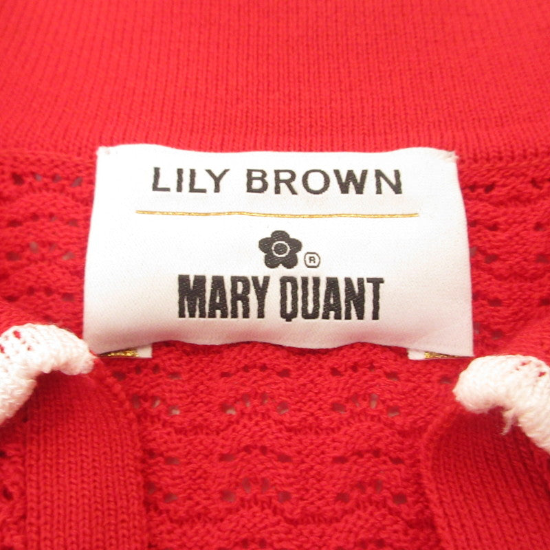 Lily Brown | リリーブラウン シアーポロニットトップス ポロシャツ LWNT254013 ×MARY QUANT レッド サイズ：1