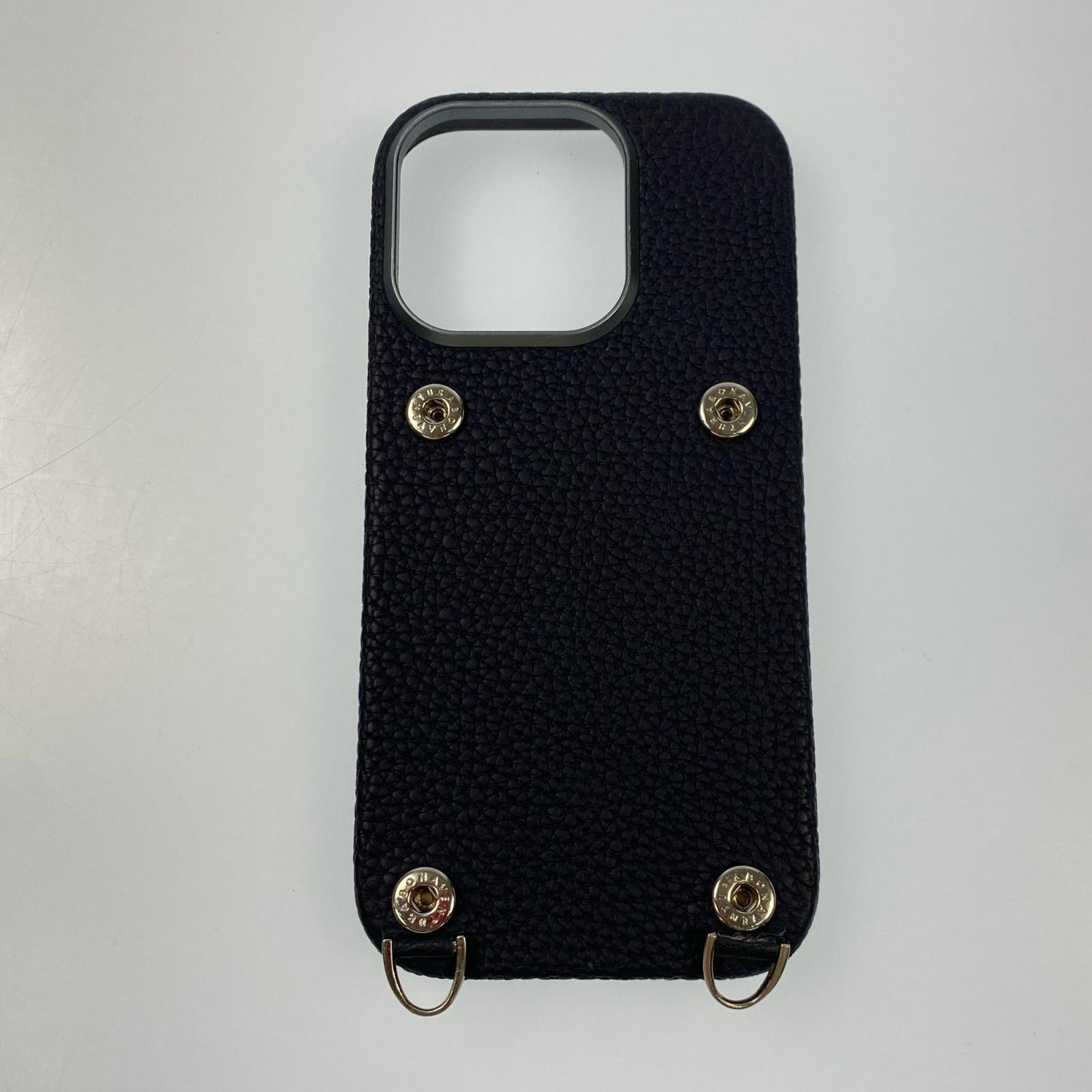BONAVENTURA | ボナベンチュラ スナップボタン付き バックカバーケース シュリンクレザー その他小物 BSNT16P-NA iPhone16Pro用 ネイビー【姫路東店】