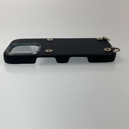 BONAVENTURA | ボナベンチュラ スナップボタン付き バックカバーケース シュリンクレザー その他小物 BSNT16P-NA iPhone16Pro用 ネイビー【姫路東店】
