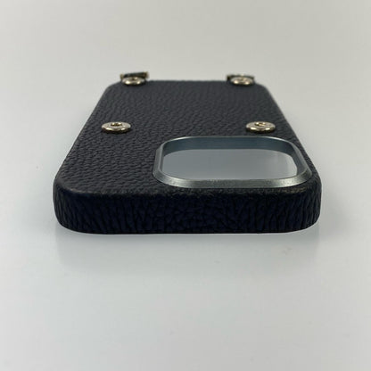 BONAVENTURA | ボナベンチュラ スナップボタン付き バックカバーケース シュリンクレザー その他小物 BSNT16P-NA iPhone16Pro用 ネイビー【姫路東店】