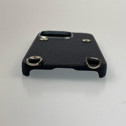 BONAVENTURA | ボナベンチュラ スナップボタン付き バックカバーケース シュリンクレザー その他小物 BSNT16P-NA iPhone16Pro用 ネイビー【姫路東店】