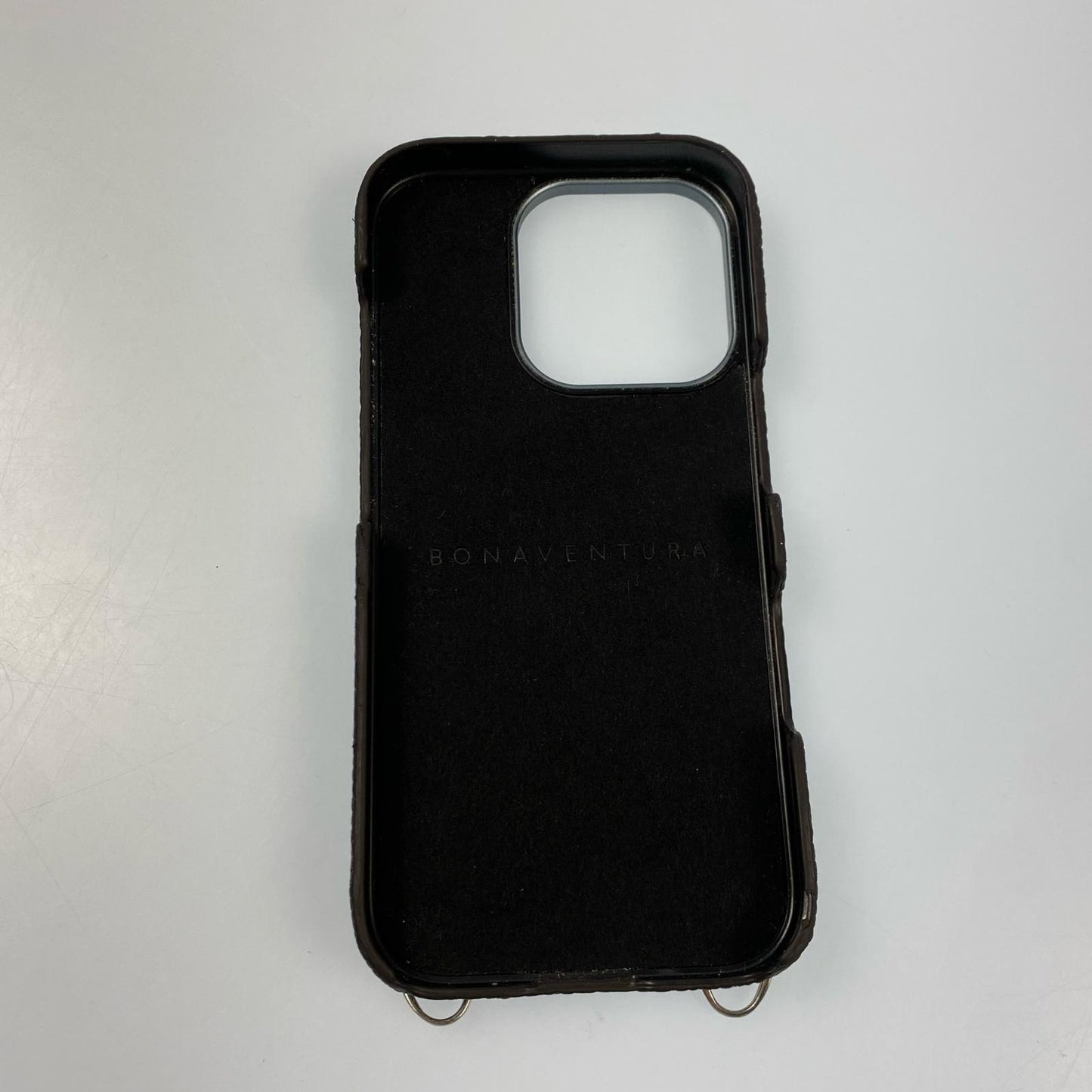 BONAVENTURA | ボナベンチュラ スナップボタン付き バックカバーケース シュリンクレザー その他小物 BSNT16P-NA iPhone16Pro用 ネイビー【姫路東店】