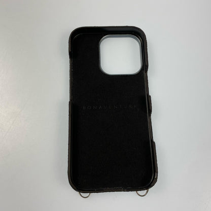 BONAVENTURA | ボナベンチュラ スナップボタン付き バックカバーケース シュリンクレザー その他小物 BSNT16P-NA iPhone16Pro用 ネイビー【姫路東店】