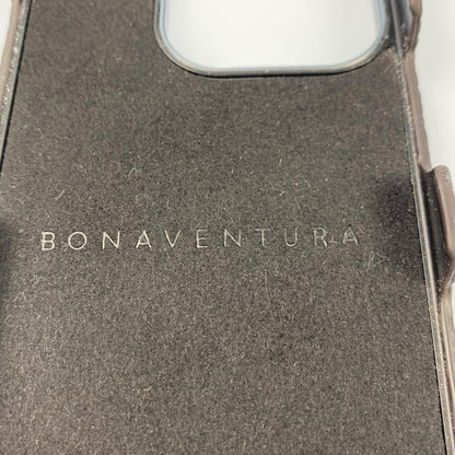 BONAVENTURA | ボナベンチュラ スナップボタン付き バックカバーケース シュリンクレザー その他小物 BSNT16P-NA iPhone16Pro用 ネイビー【姫路東店】
