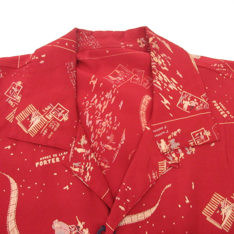PORTER CLASSIC | ポータークラシック ALOHA SHIRT FRENCH FILM その他トップス PC-024-2153 レッド サイズ：S
