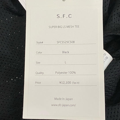 SUPER BIG LS MESH TEE 長袖Ｔシャツ SFCSS25CS08 2025S/S ブラック サイズ：L【姫路東店】
