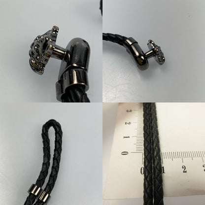 VERSACE | ヴェルサーチ ラ メドゥーサ レザー ブレスレット ブレスレット DG05579 ブラック