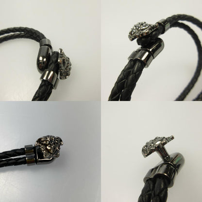 VERSACE | ヴェルサーチ ラ メドゥーサ レザー ブレスレット ブレスレット DG05579 ブラック