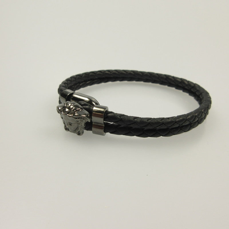 VERSACE | ヴェルサーチ ラ メドゥーサ レザー ブレスレット ブレスレット DG05579 ブラック