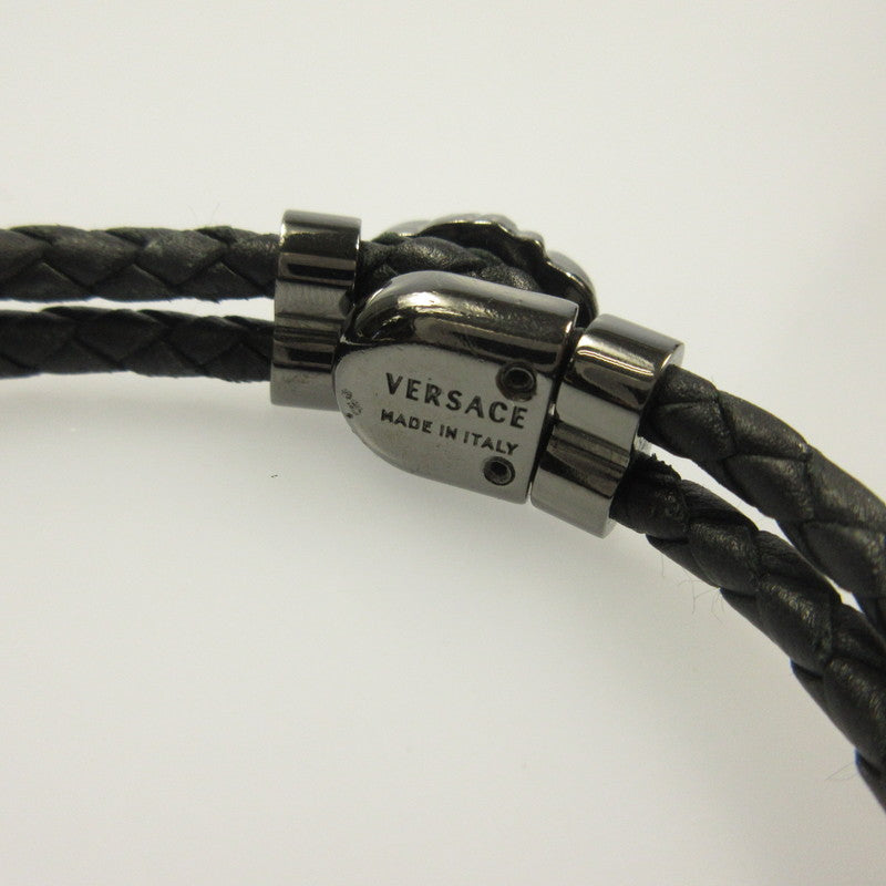VERSACE | ヴェルサーチ ラ メドゥーサ レザー ブレスレット ブレスレット DG05579 ブラック
