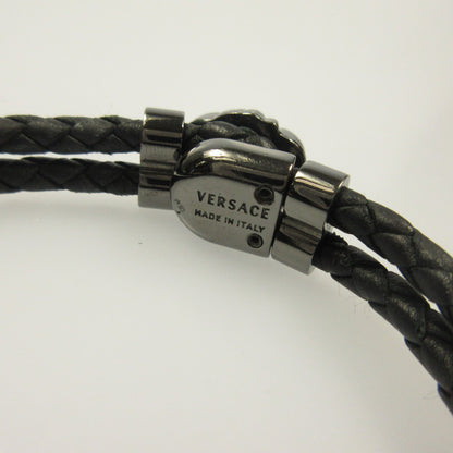 VERSACE | ヴェルサーチ ラ メドゥーサ レザー ブレスレット ブレスレット DG05579 ブラック