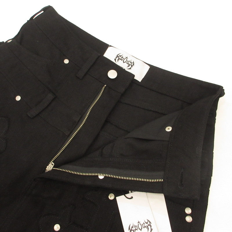 Cross Flare Denim デニムパンツ ブラック サイズ：S