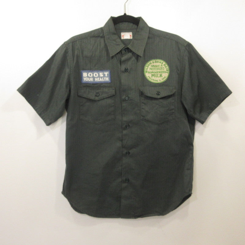 JOE McCOY | ジョーマッコイ 8HU HBT WORKSHIRT S/S / STROH'S 半袖シャツ MS20011 ｻｲｽﾞ:14 オリーブ