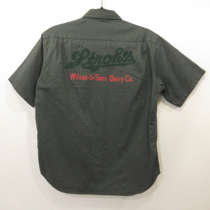 JOE McCOY | ジョーマッコイ 8HU HBT WORKSHIRT S/S / STROH'S 半袖シャツ MS20011 ｻｲｽﾞ:14 オリーブ
