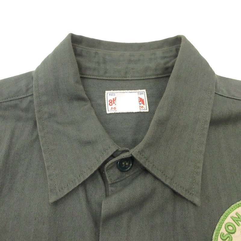 JOE McCOY | ジョーマッコイ 8HU HBT WORKSHIRT S/S / STROH'S 半袖シャツ MS20011 ｻｲｽﾞ:14 オリーブ