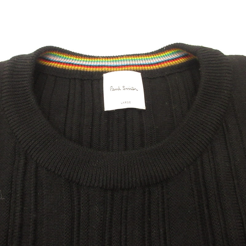 Paul Smith | ポール・スミス Shadow Stripe クルーネックニット ニット 233457 ブラック サイズ：L
