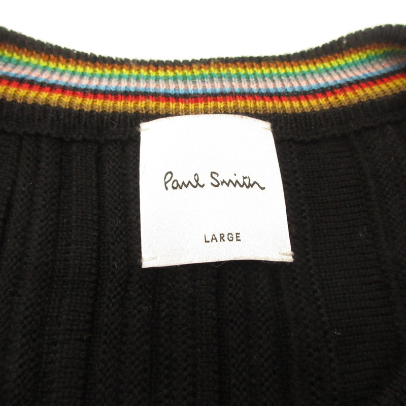 Paul Smith | ポール・スミス Shadow Stripe クルーネックニット ニット 233457 ブラック サイズ：L