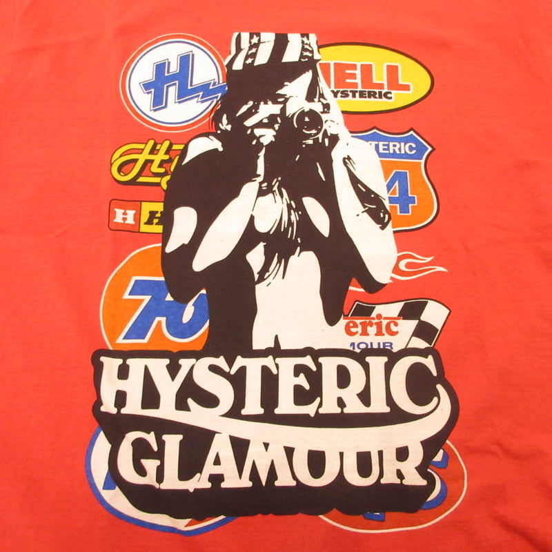 HYSTERIC GLAMOUR | ヒステリックグラマー CAR LOGO CAMERA GIRL Tシャツ 半袖Ｔシャツ 02221CT04 オレンジ サイズ：L