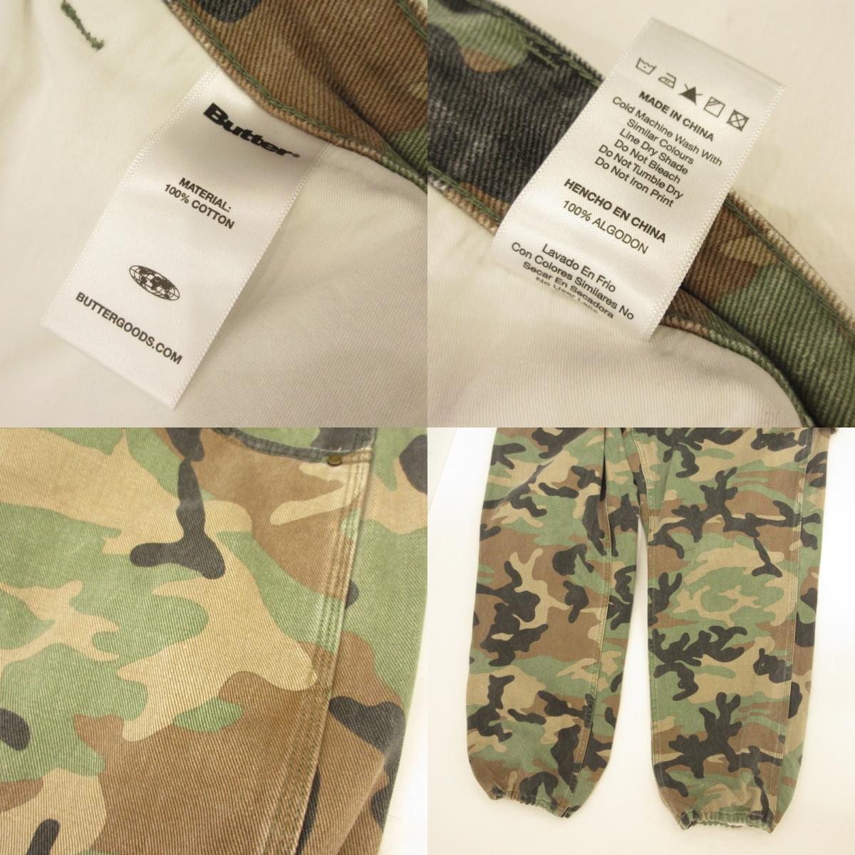 Butter Goods | バターグッズ Weather Gear Denim Jeans Woodland Camo パンツ USED加工