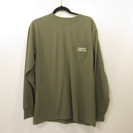 STANDARD CALIFORNIA | スタンダードカリフォルニア SD Tech Dry Active Logo Pocket Long Sleeve T 長袖Ｔシャツ カーキ サイズ：L