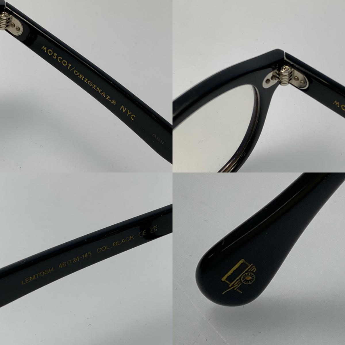 MOSCOT | モスコット LEMTOSH メガネ ｻｲｽﾞ:46□24 度入りレンズ ブラック