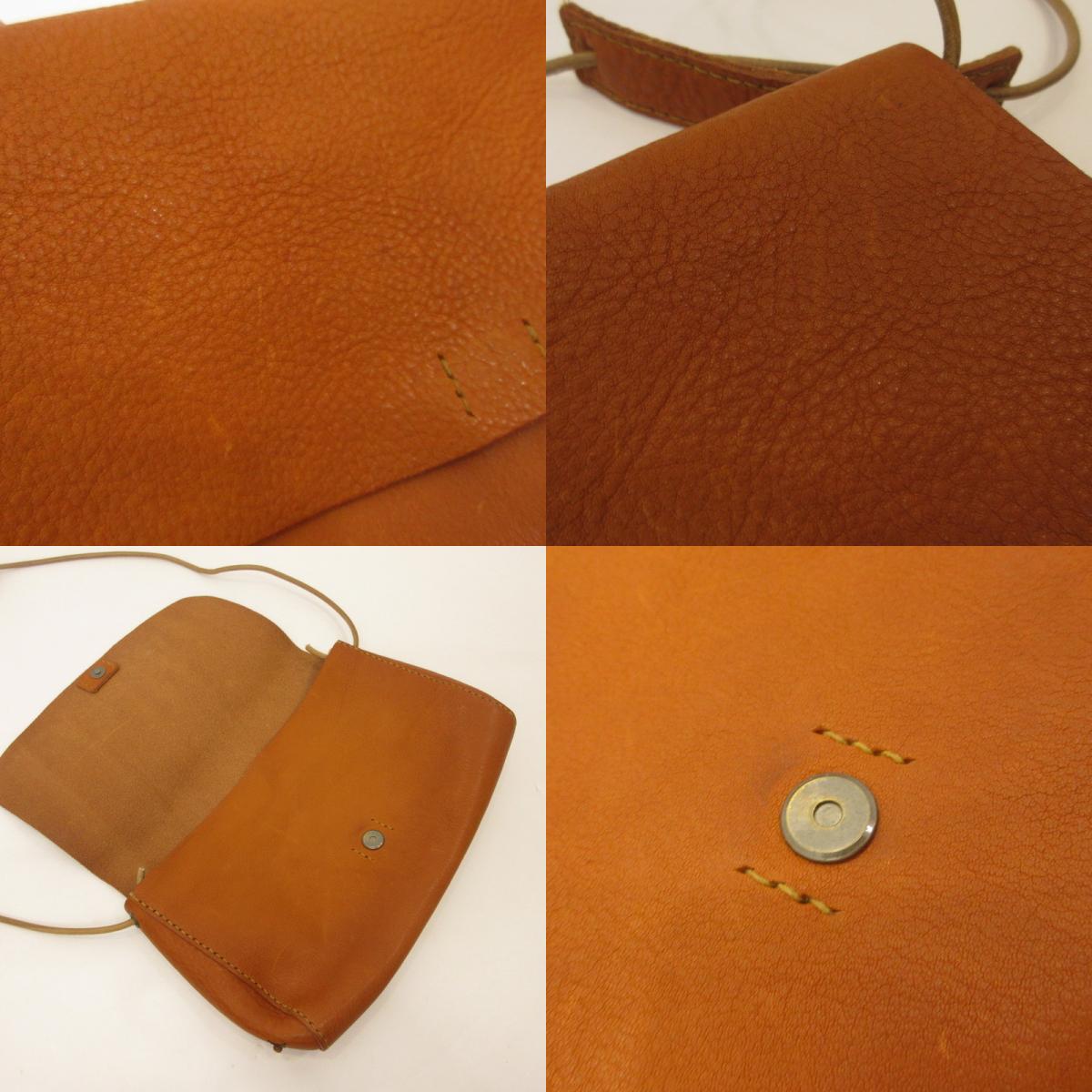 本革手縫いのBODYBAG ショルダーバッグ ブラウン