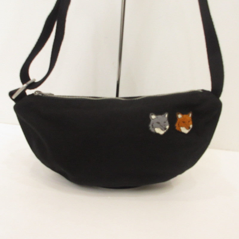 MAISON KITSUNE | メゾンキツネ DOUBLE FOX HEAD FADED BUMBAG ショルダーバッグ OM511CFWW0096 ブラック