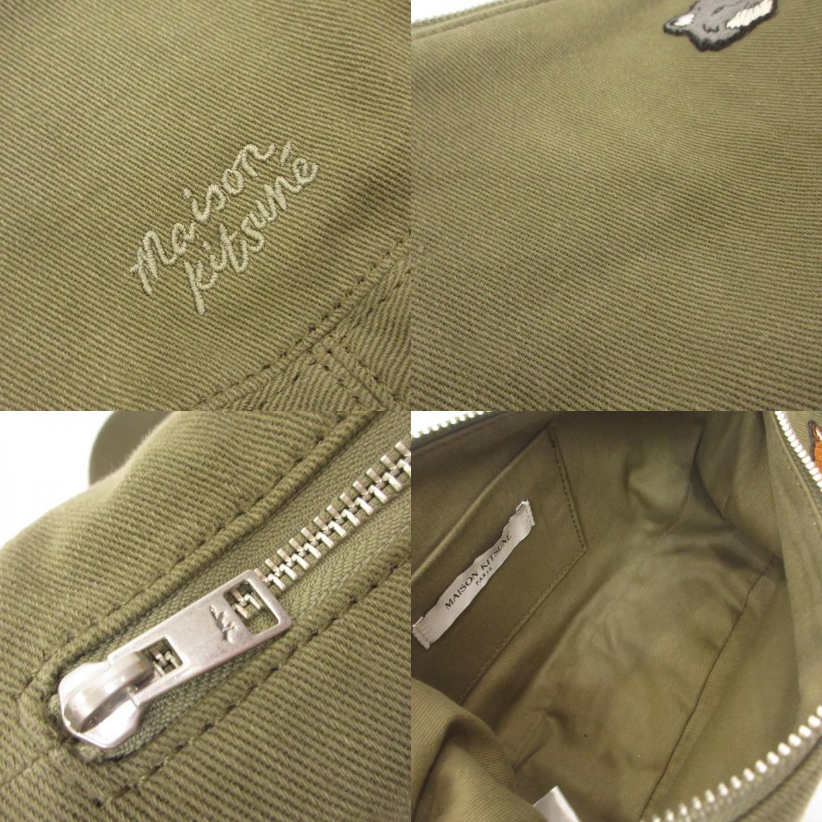 MAISON KITSUNE | メゾンキツネ DOUBLE FOX HEAD FADED BUMBAG ショルダーバッグ OM511CFWW9112 カーキグリーン