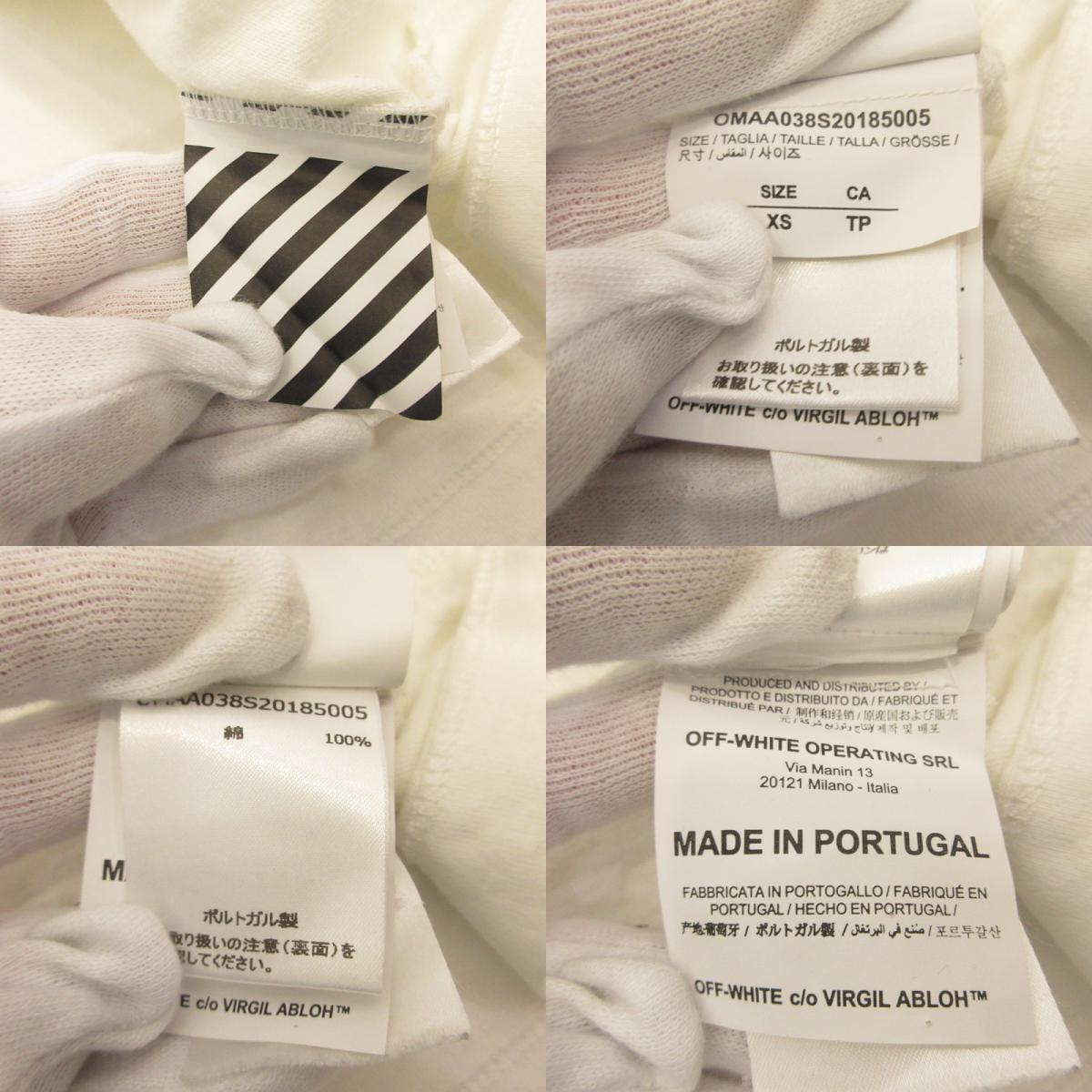 OFF-WHITE | オフホワイト CARAVAGGIO SQUARE OVER TEE 半袖Ｔシャツ OMAA038S20185005 ホワイト サイズ：XS