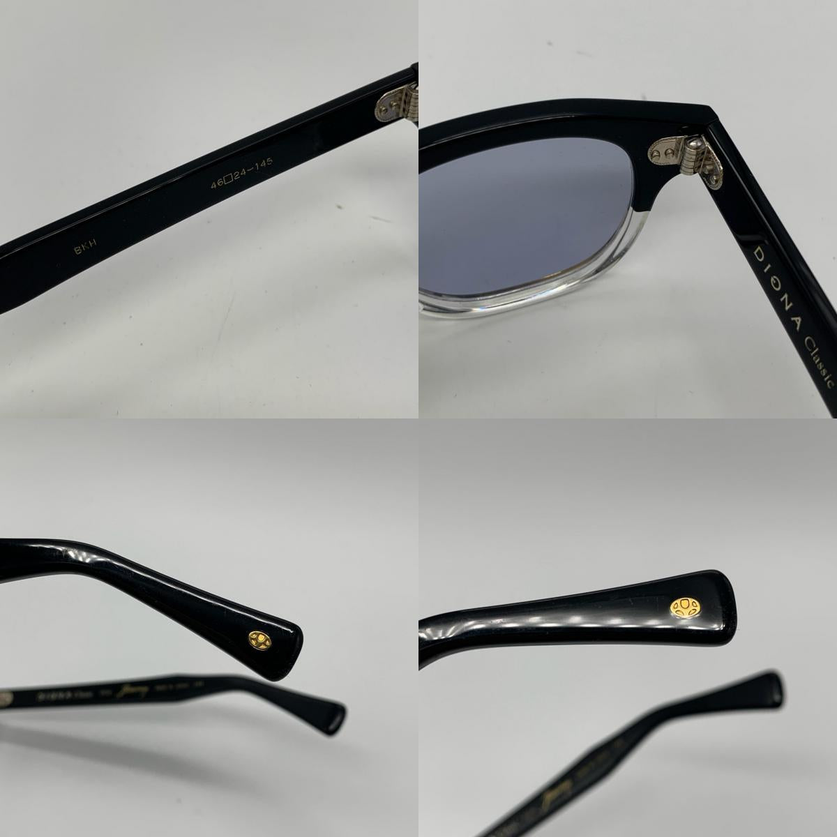 【中古】金子眼鏡 | カネコガンキョウカネコメガネ DIGNA Classic Jimmy サングラス 955E ｻｲｽﾞ:46□24 ブラック【姫路東店】