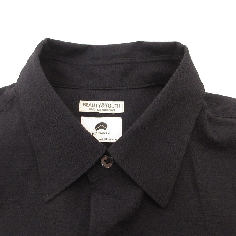 BEAUTY & YOUTH UNITED ARROWS | ビューティーアンドユースユナイテッドアローズ トロピカル レギュラー ショートスリーブ シャツ 半袖シャツ 1216-126-3030 KOMATSU PACK ネイビー サイズ：XL