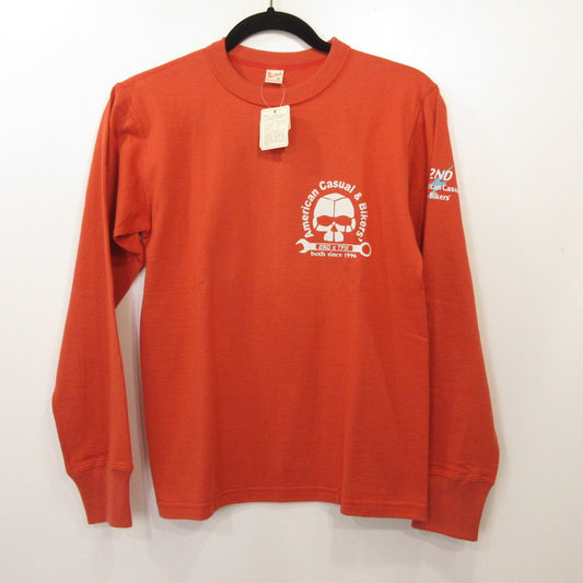 THE FLAT HEAD | ザフラットヘッド 長袖Ｔシャツ TLS-2ND-02W オレンジ サイズ：36
