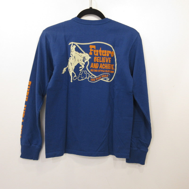 THE FLAT HEAD | ザフラットヘッド 長袖Ｔシャツ TLS-122W ブルー サイズ：36