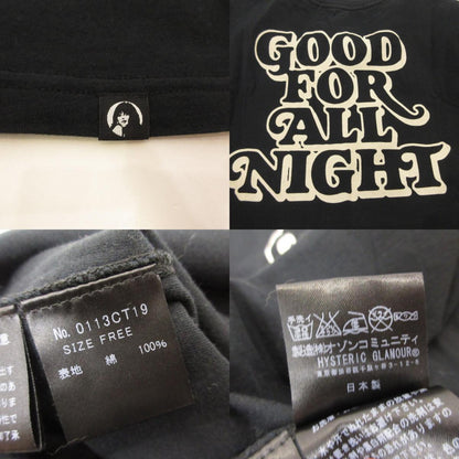 HYSTERIC GLAMOUR | ヒステリックグラマー GOOD FOR ALL NIGHT 半袖Ｔシャツ 0113CT19 ｻｲｽﾞ:F ブラック