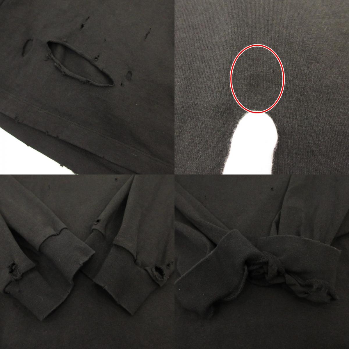 doublet | ダブレット DESTROYED LONG SLEEVE T-SHIRT 長袖Ｔシャツ ブラック サイズ：M