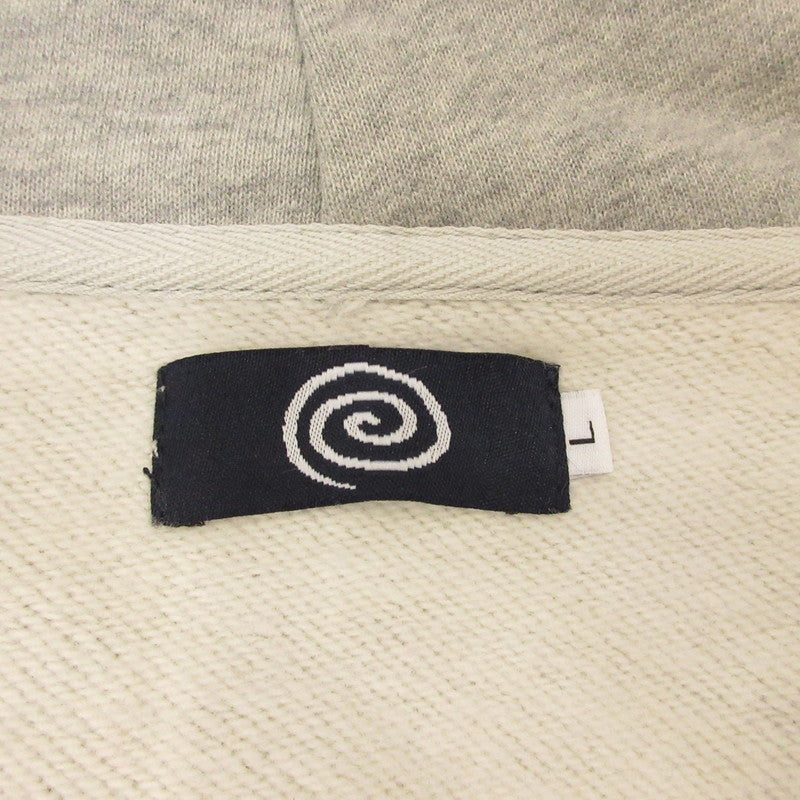 EX PLAID ZIP HOODIE パーカー グレー サイズ：L