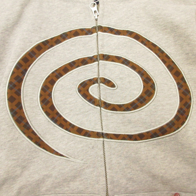 EX PLAID ZIP HOODIE パーカー グレー サイズ：L