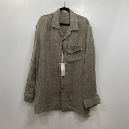 リネンオープンカラーシャツ 半袖シャツ MX-B12-300 グレー サイズ：L【姫路東店】
